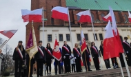 Udział pocztu sztandarowego I LO w obchodach Narodowego Święta Niepodległości